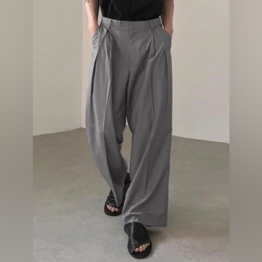 Gray Wide-Leg Pants